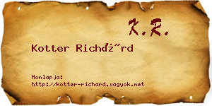 Kotter Richárd névjegykártya