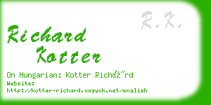 richard kotter business card